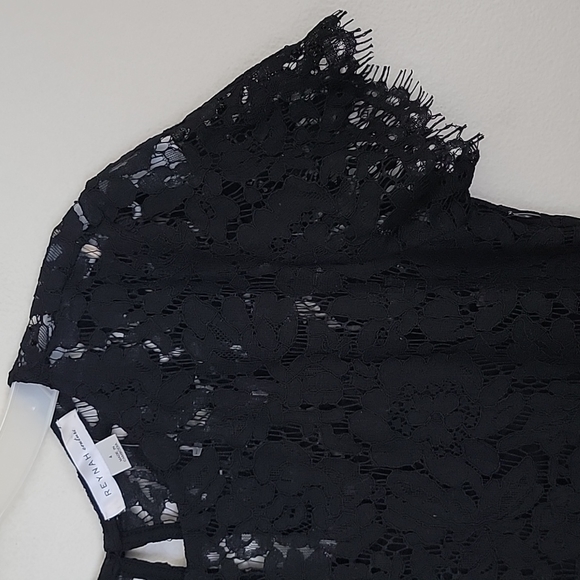 Reynah Black Lace Short Sleeve Dress 4 - Picture 3 of 11